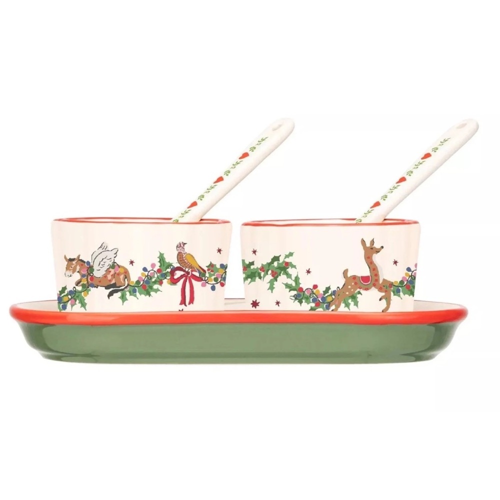Festive CATH KIDSTON Holiday CONDIMENT POT Set